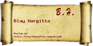 Blay Hargitta névjegykártya